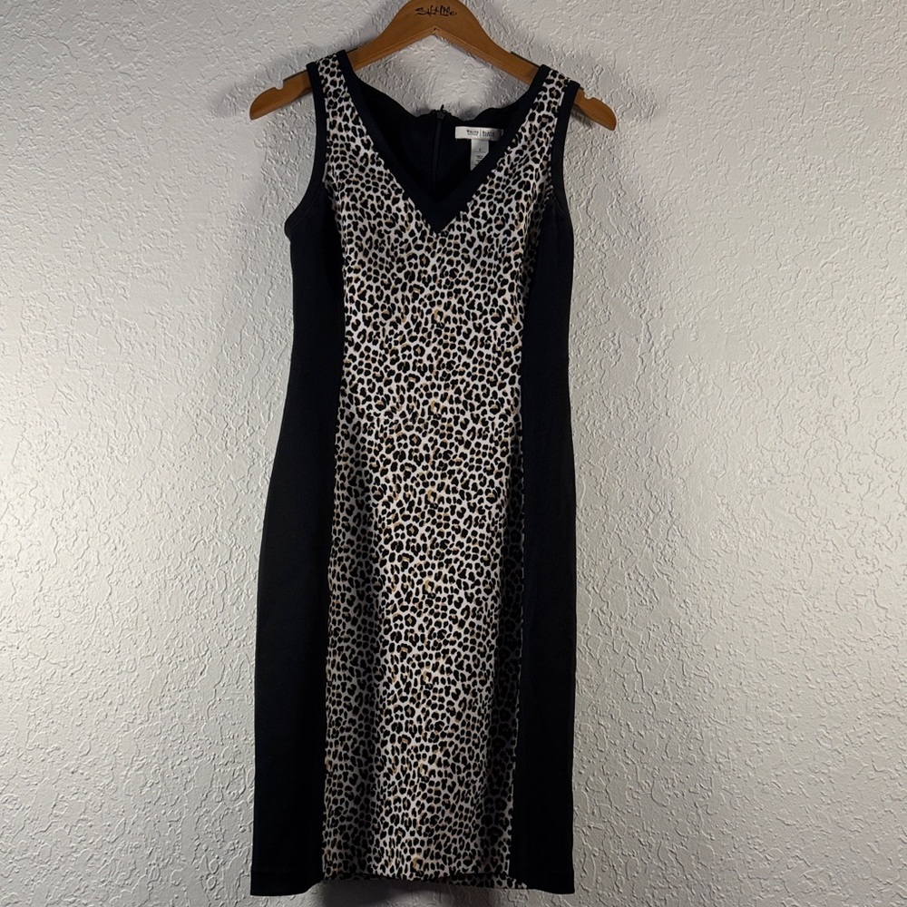 White House Black Market Animal Print Midi Dress Size2